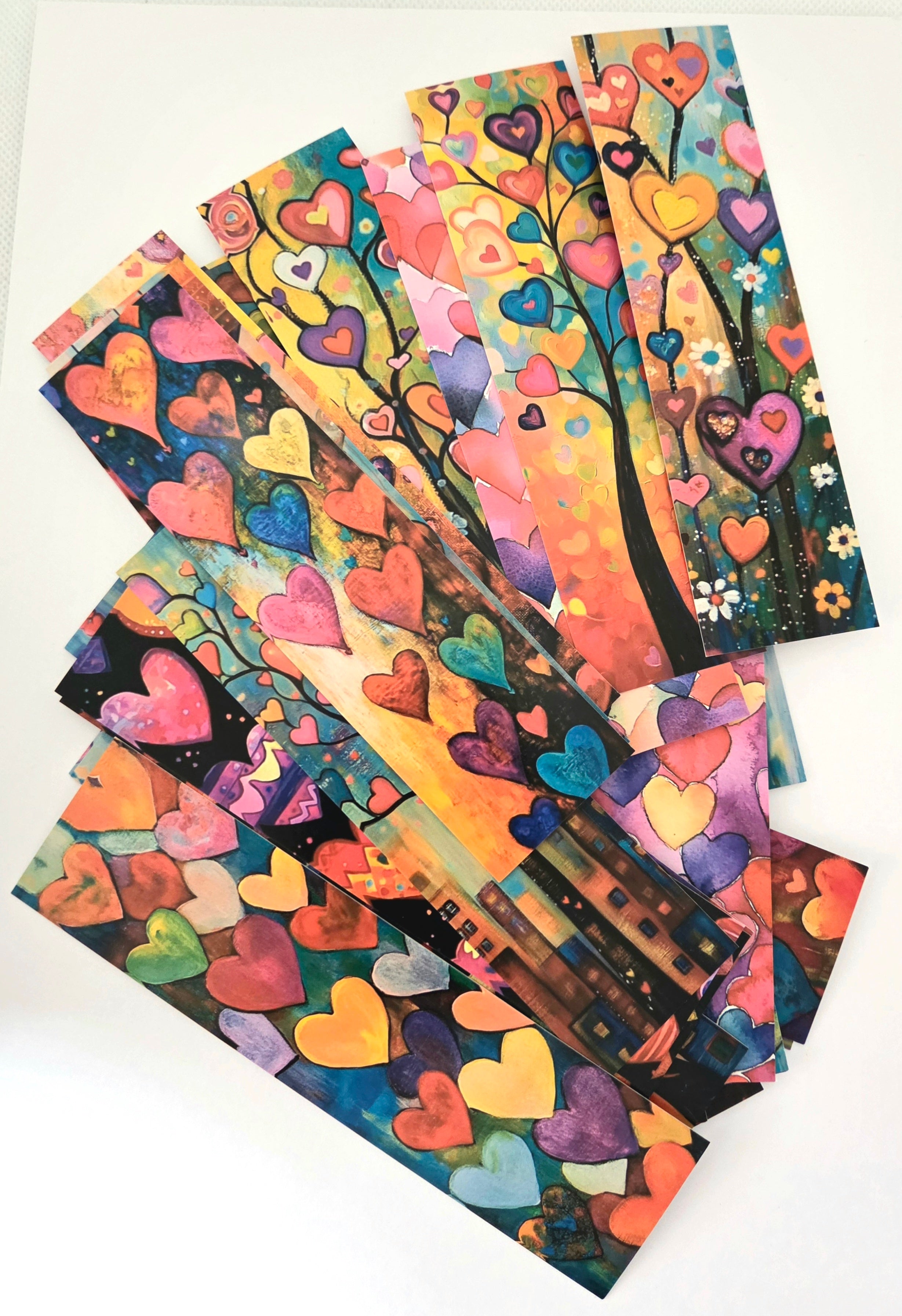 Oil-Painting Style Heart Bookmarks – 1pc Random pick