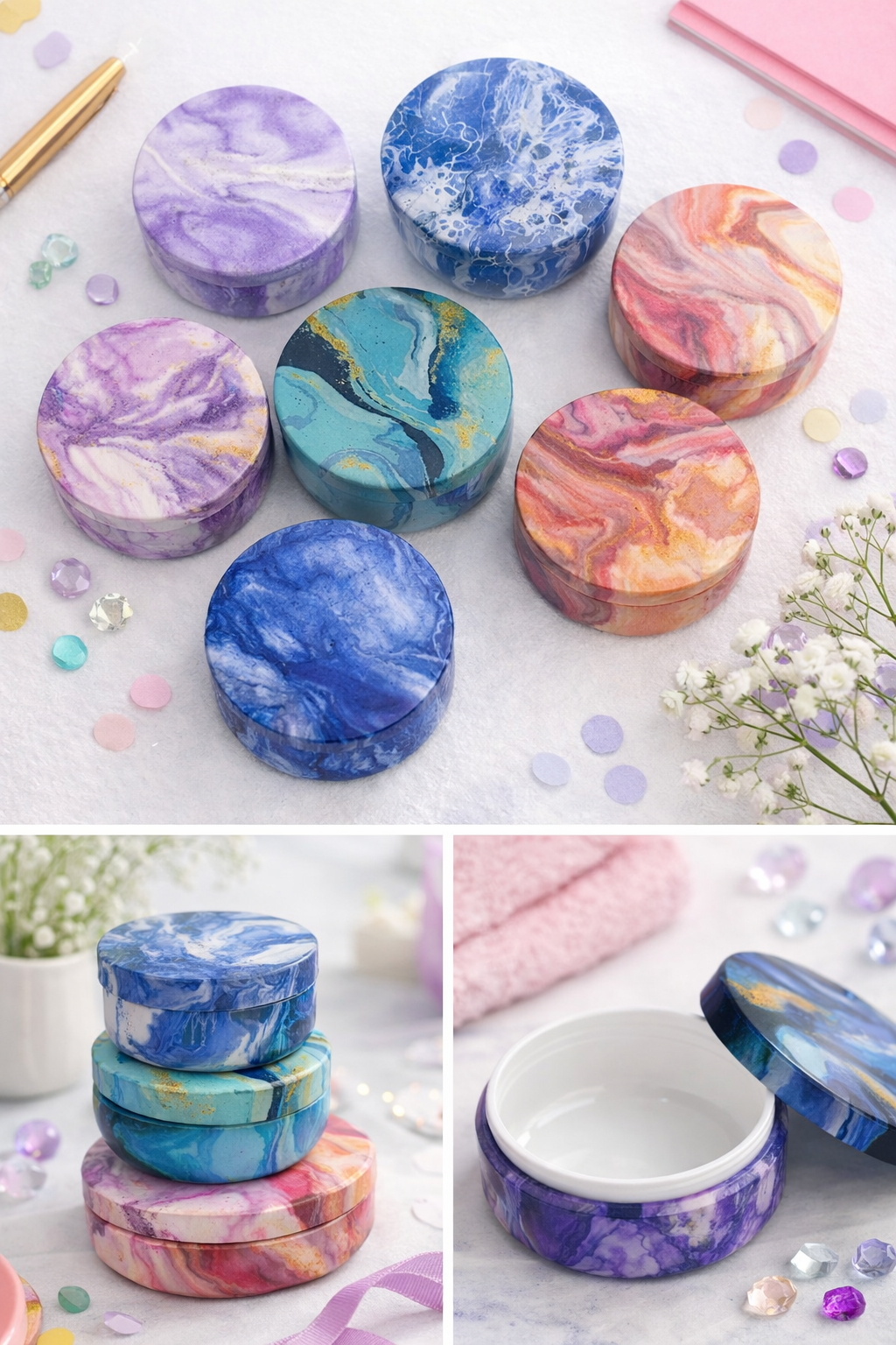 Marble Scented Candles – 1pc