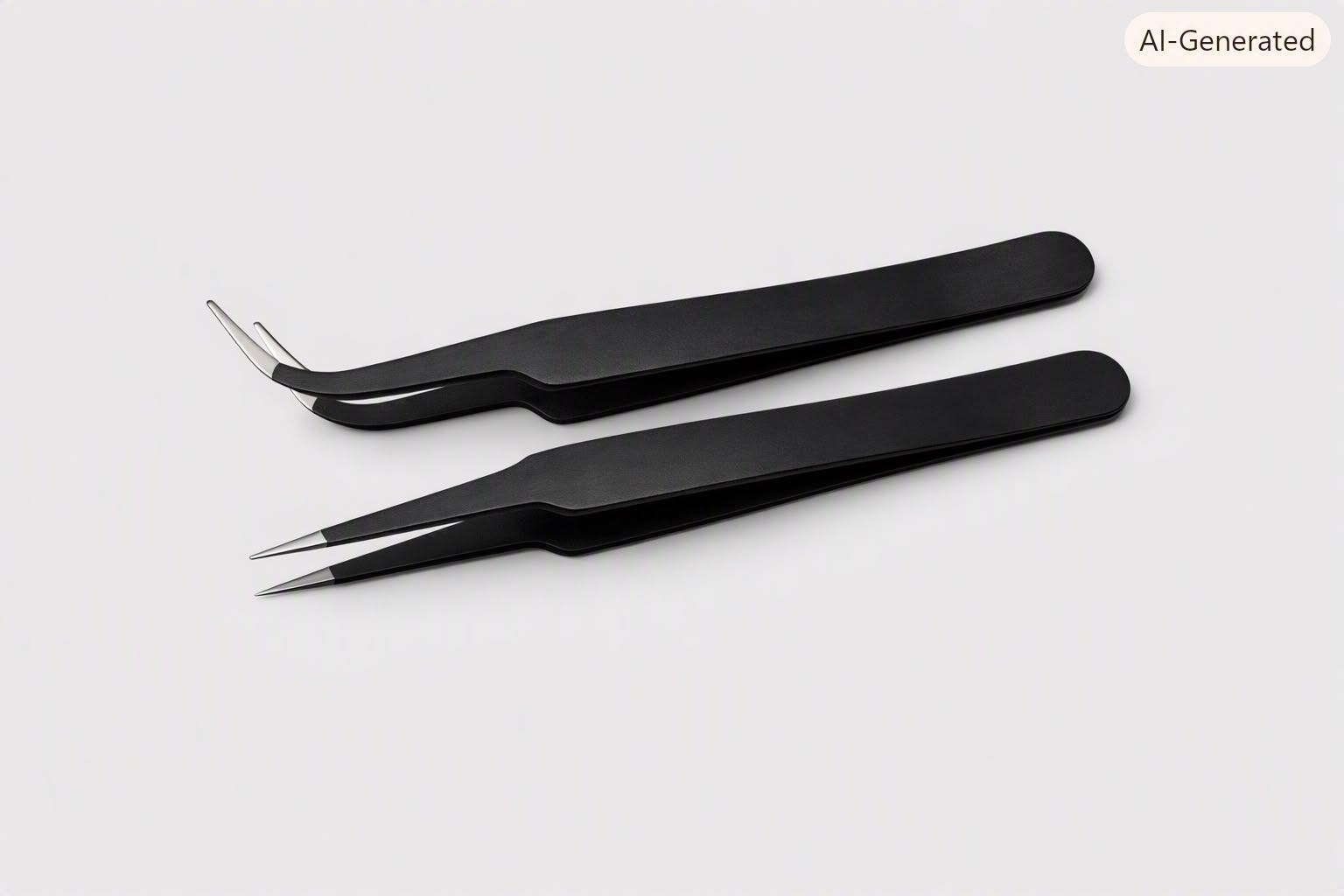 Precision Black Metal Tweezers – 1pcs