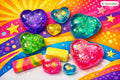 Heart Maltose Squishy – Large Purple Glitter
