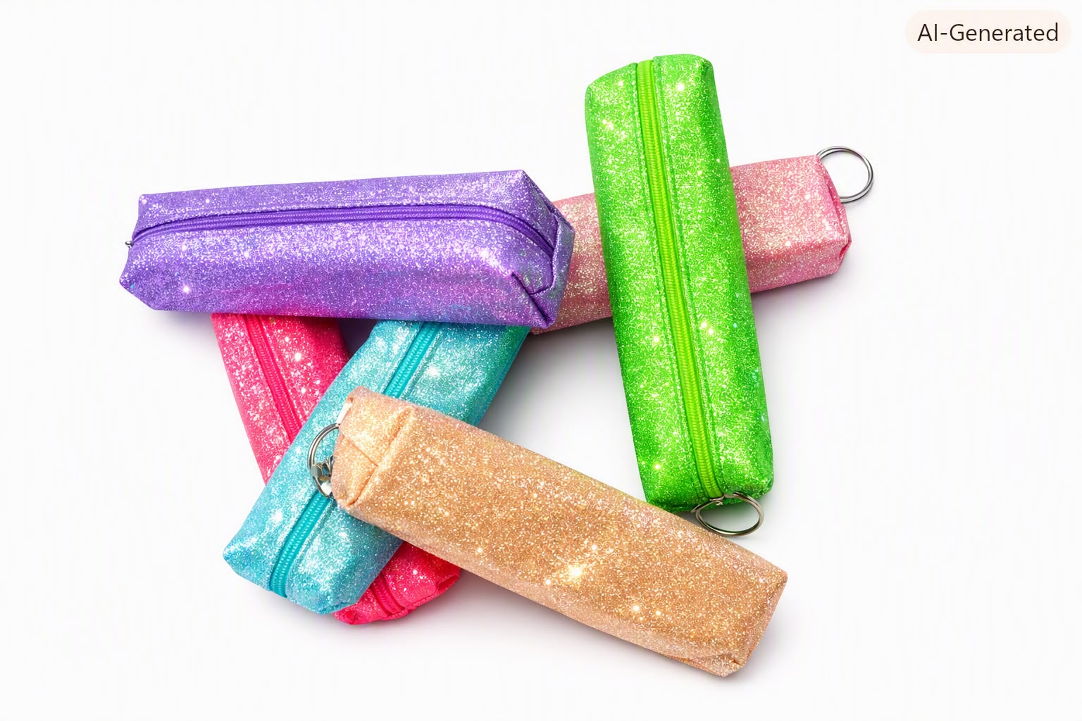 Glitter Frosted Pencil Case Set. 1pc. Random pick