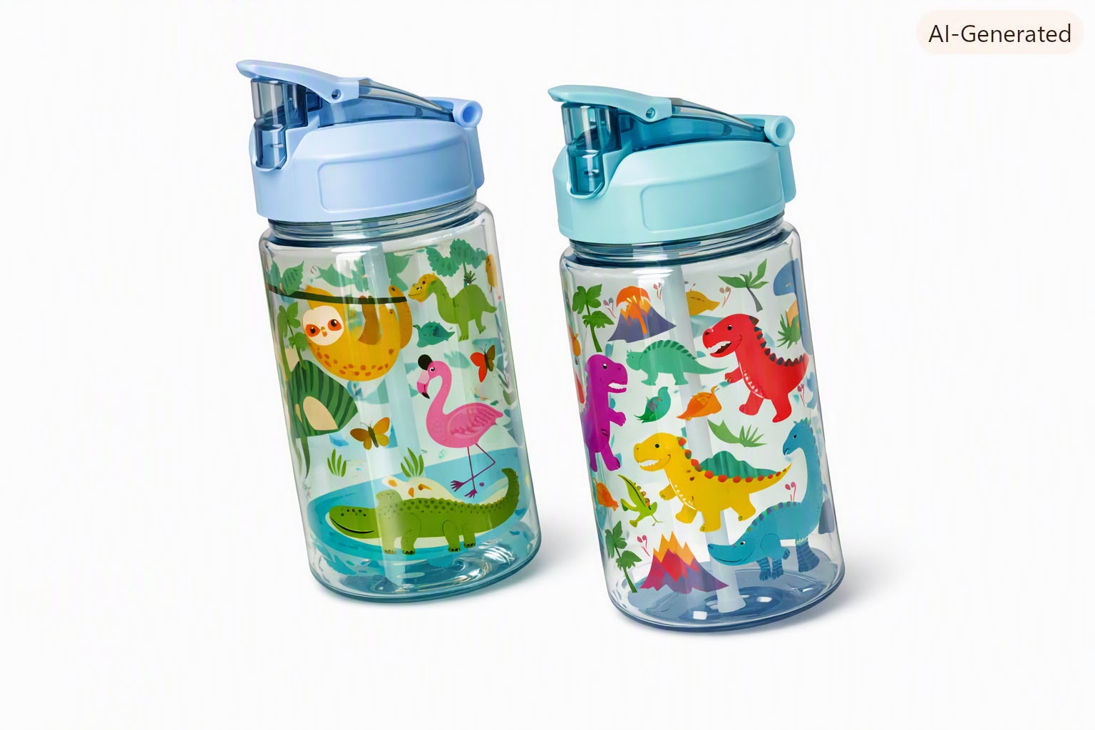 Summer Cute Straw Cup – Dinosaur 500ml