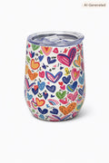 18oz Stainless Steel Tumbler – Heart Pattern