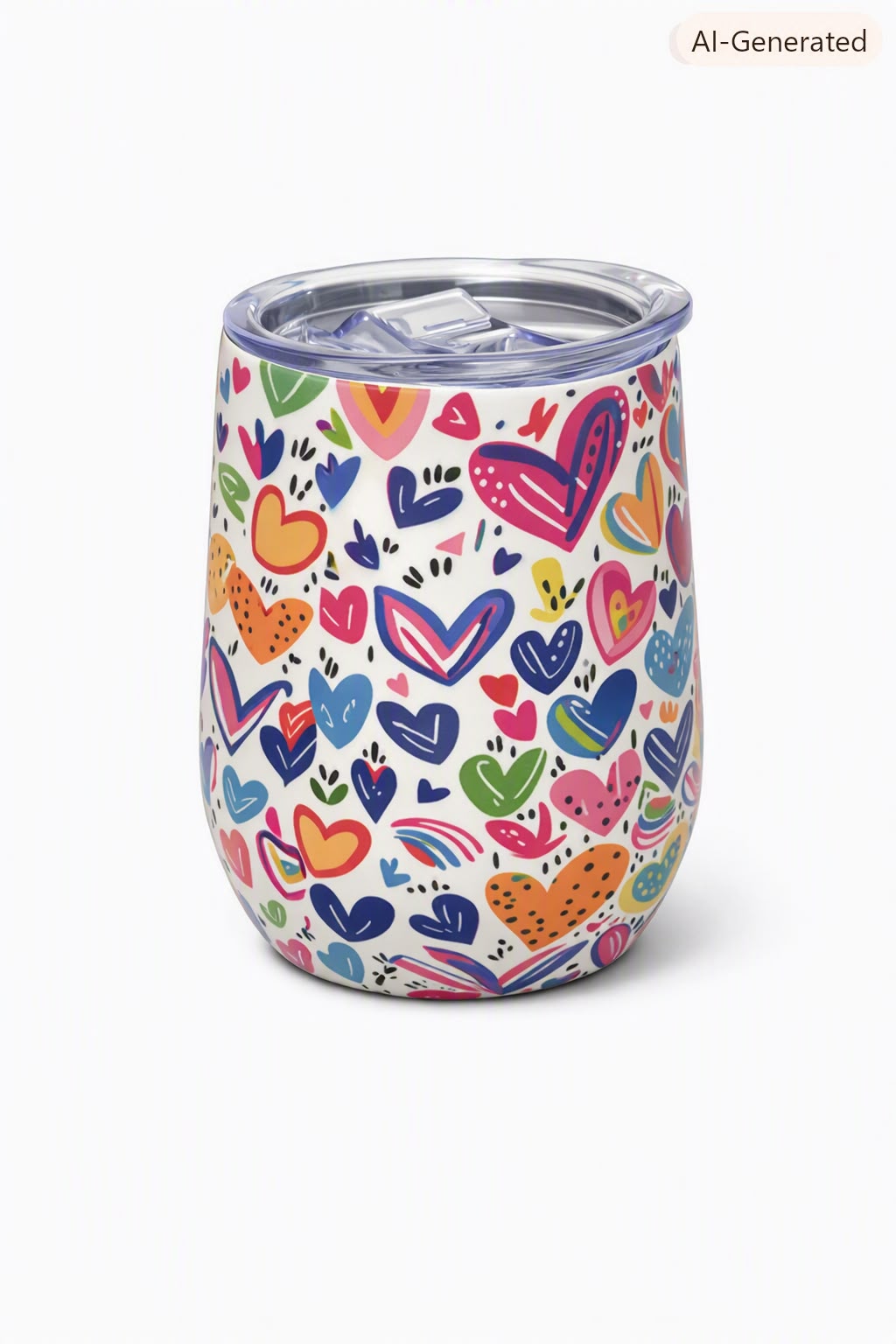 18oz Stainless Steel Tumbler – Heart Pattern