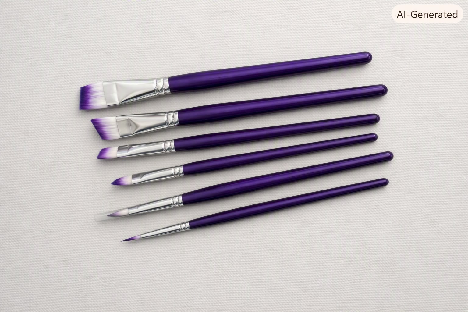 Professional Painting Brush Set – 7pcs Purple