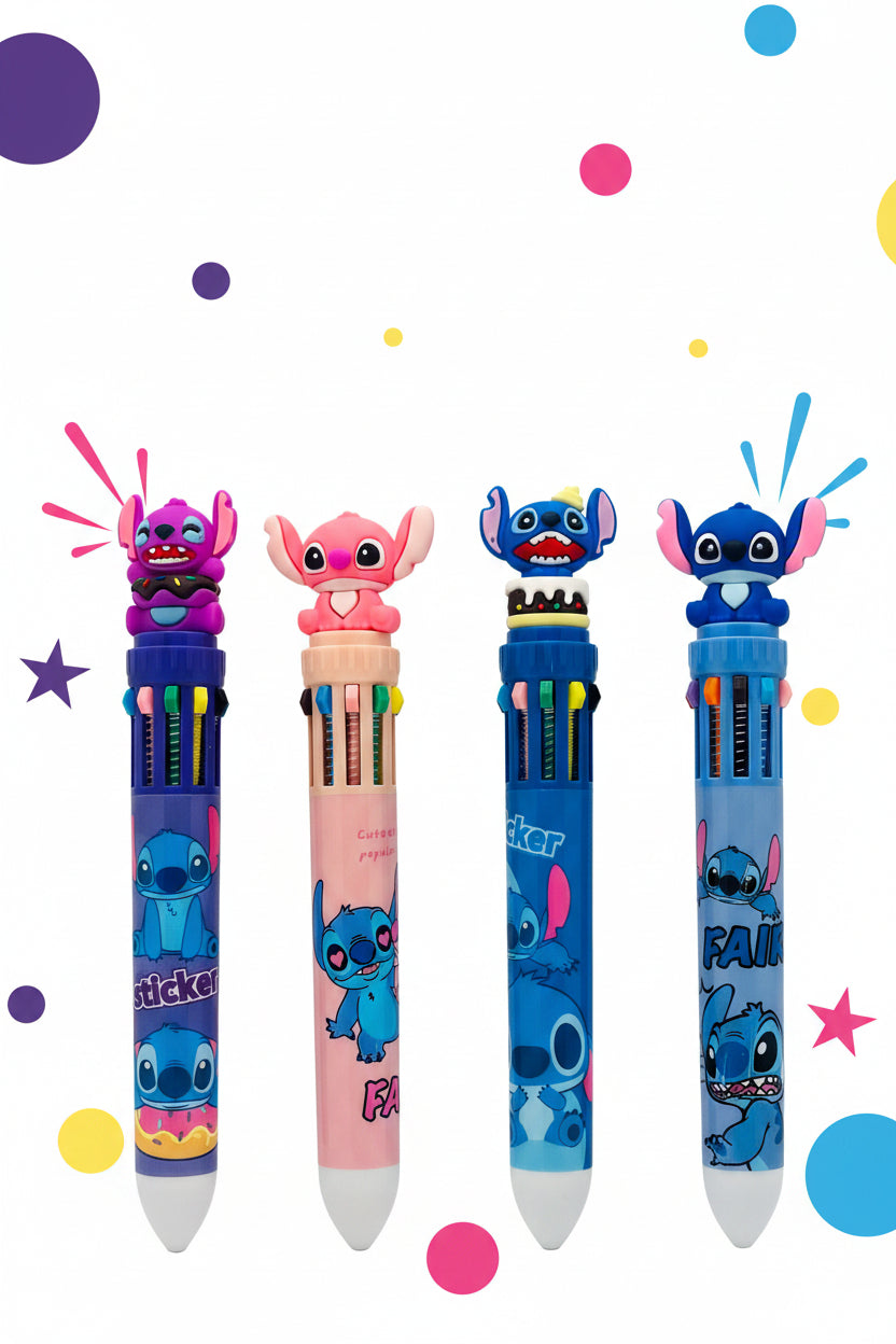 Disney Stitch 10-Colour Ballpoint Pen Set – Random 1pc