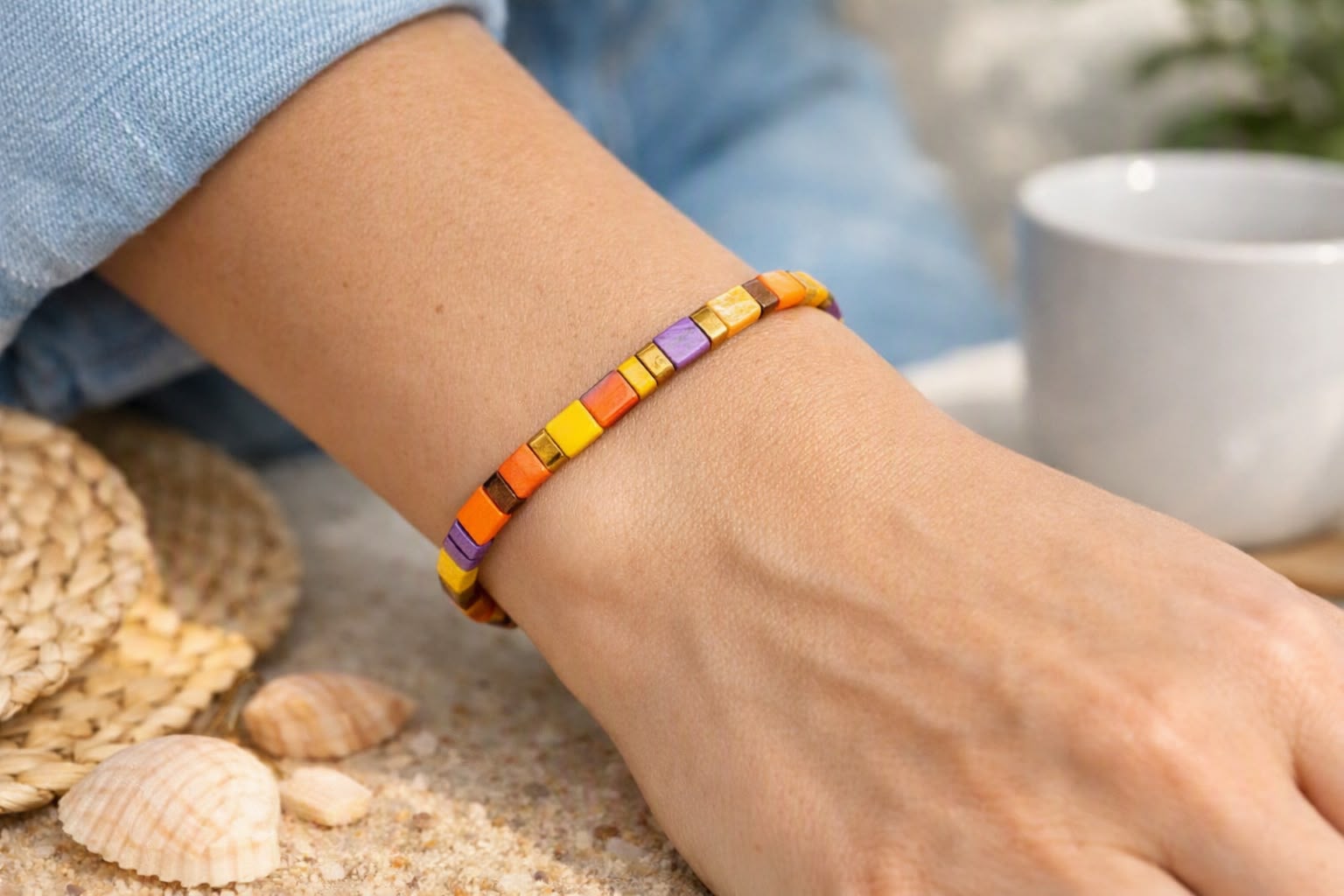Colourful Tila Bead Bracelet