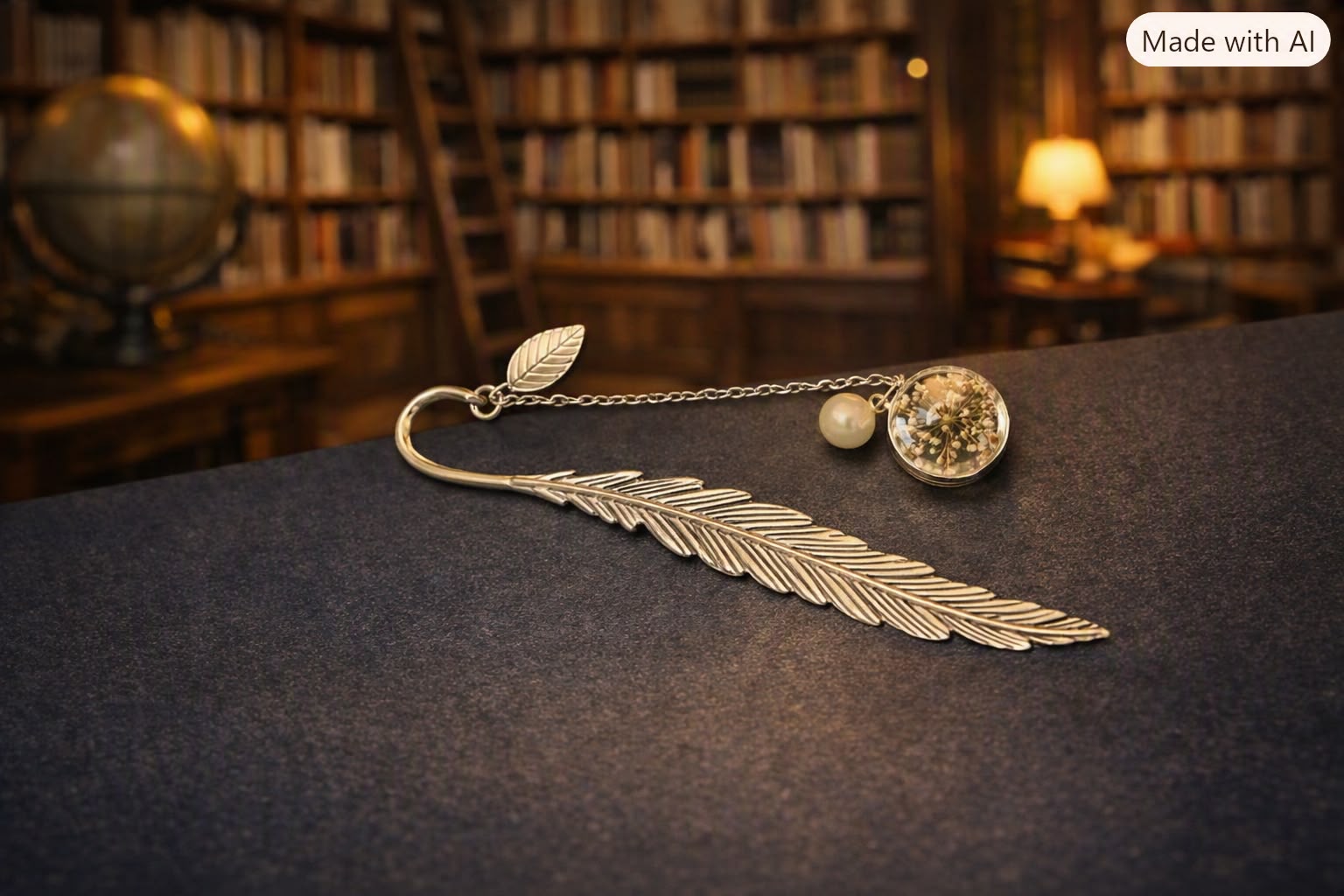 Metal Feather Bookmark