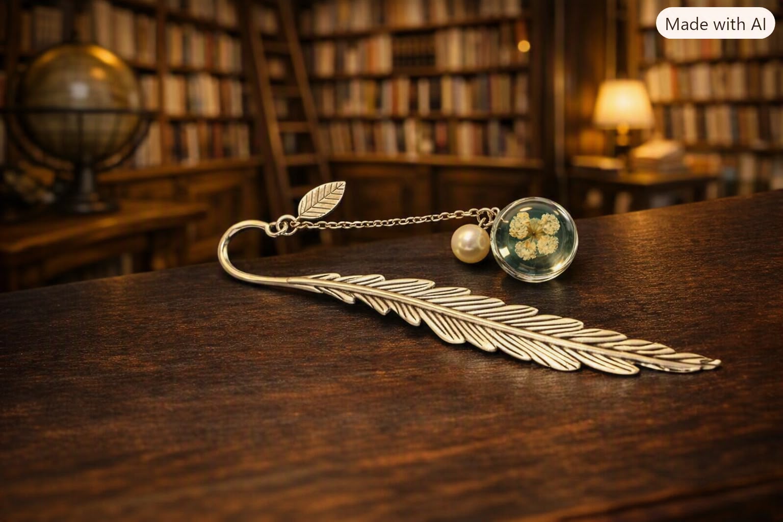 Metal Feather Bookmark