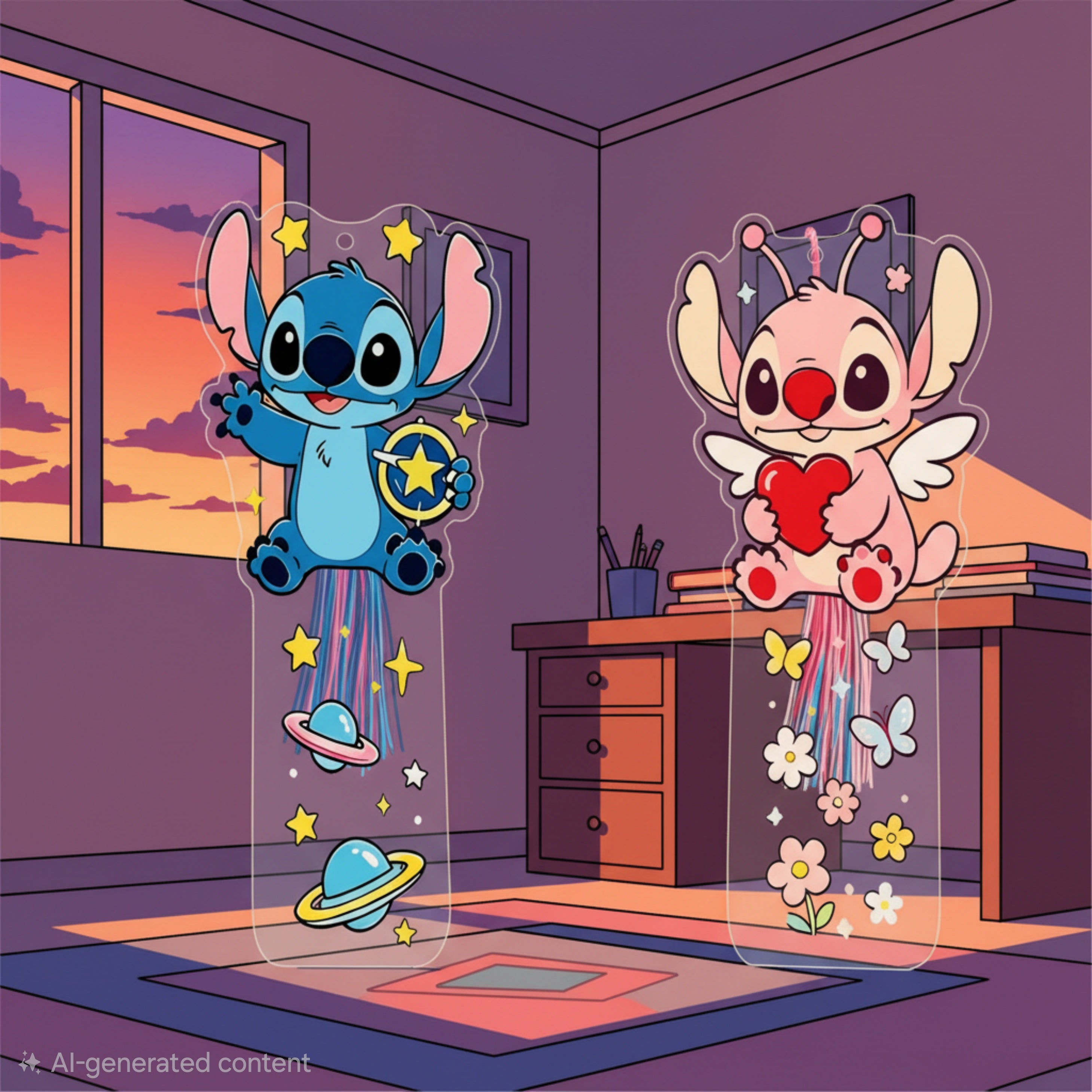 Stitch and Angel Acrylic Bookmark Set – 2pcs