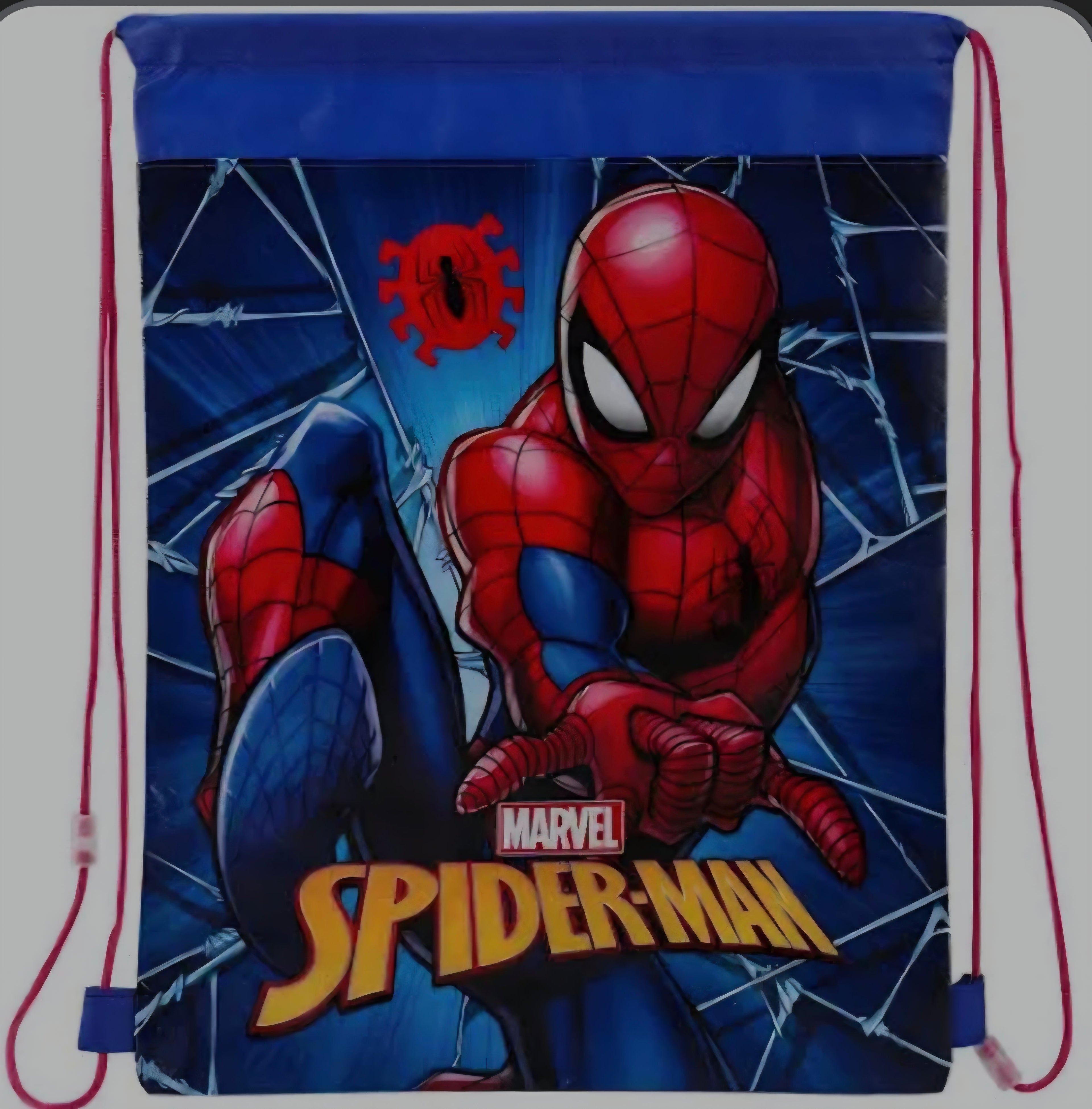 Marvel Spider-Man drawstring bag in blue with Spider-Man design