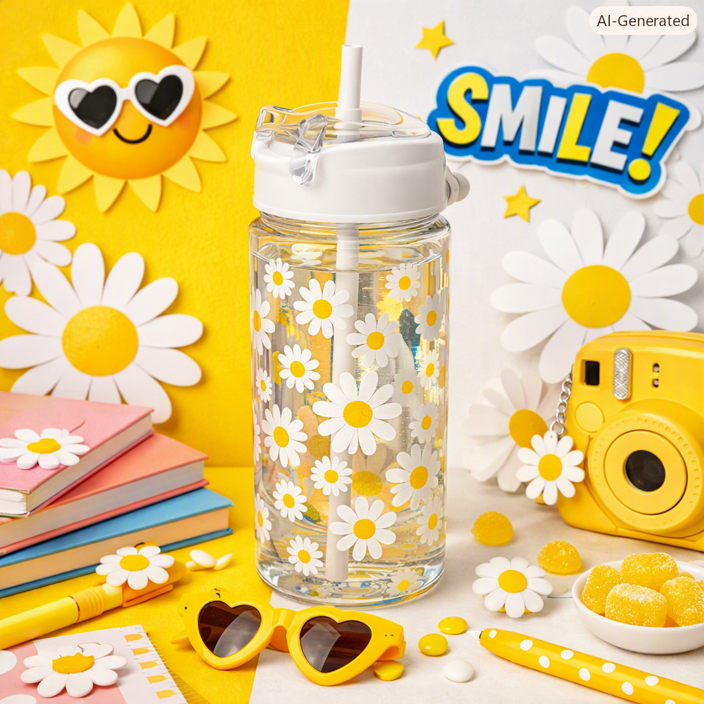 Summer Daisy Straw Cup – 800ml