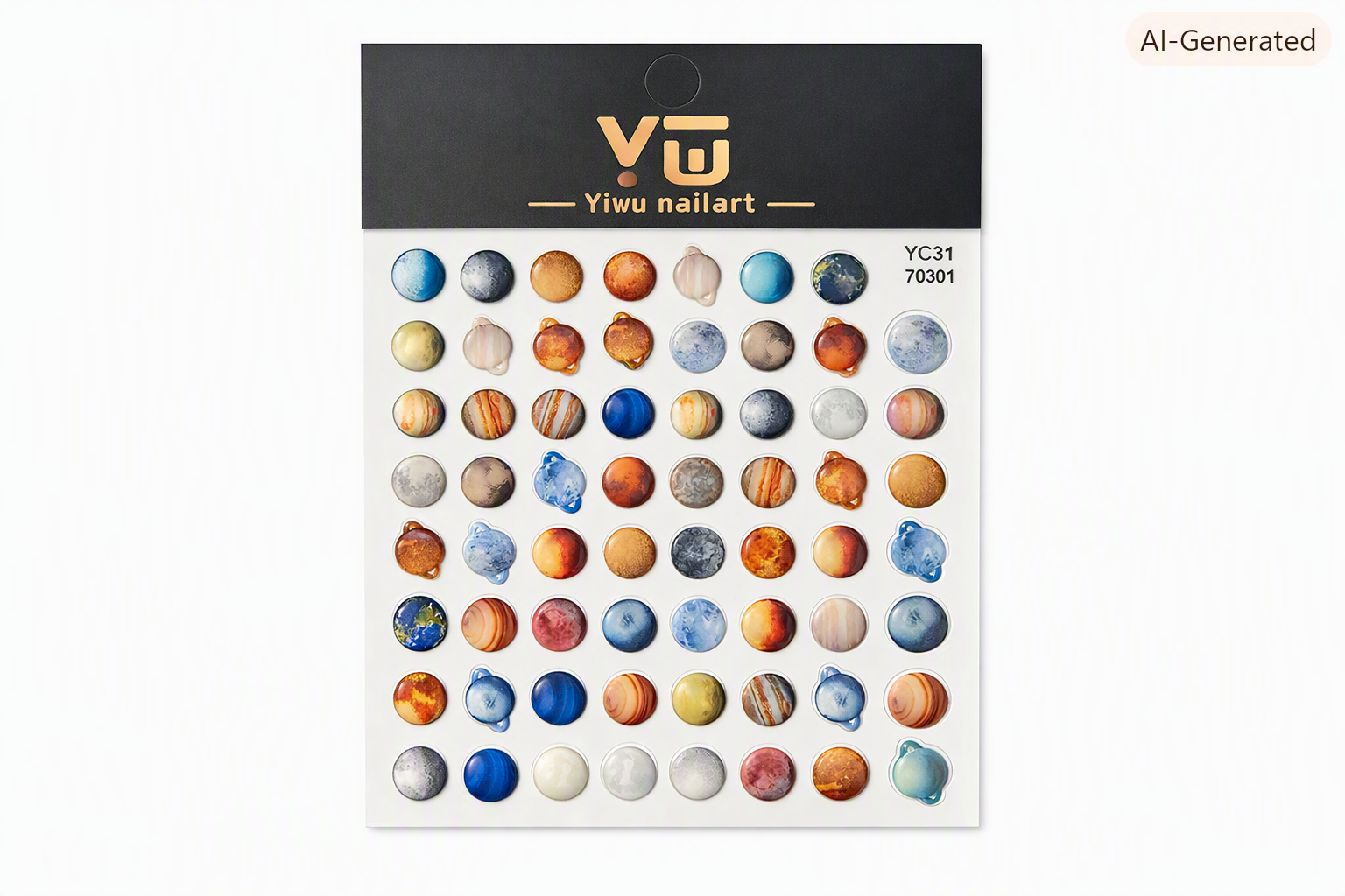 Colour Star Space Planet Nail Stickers
