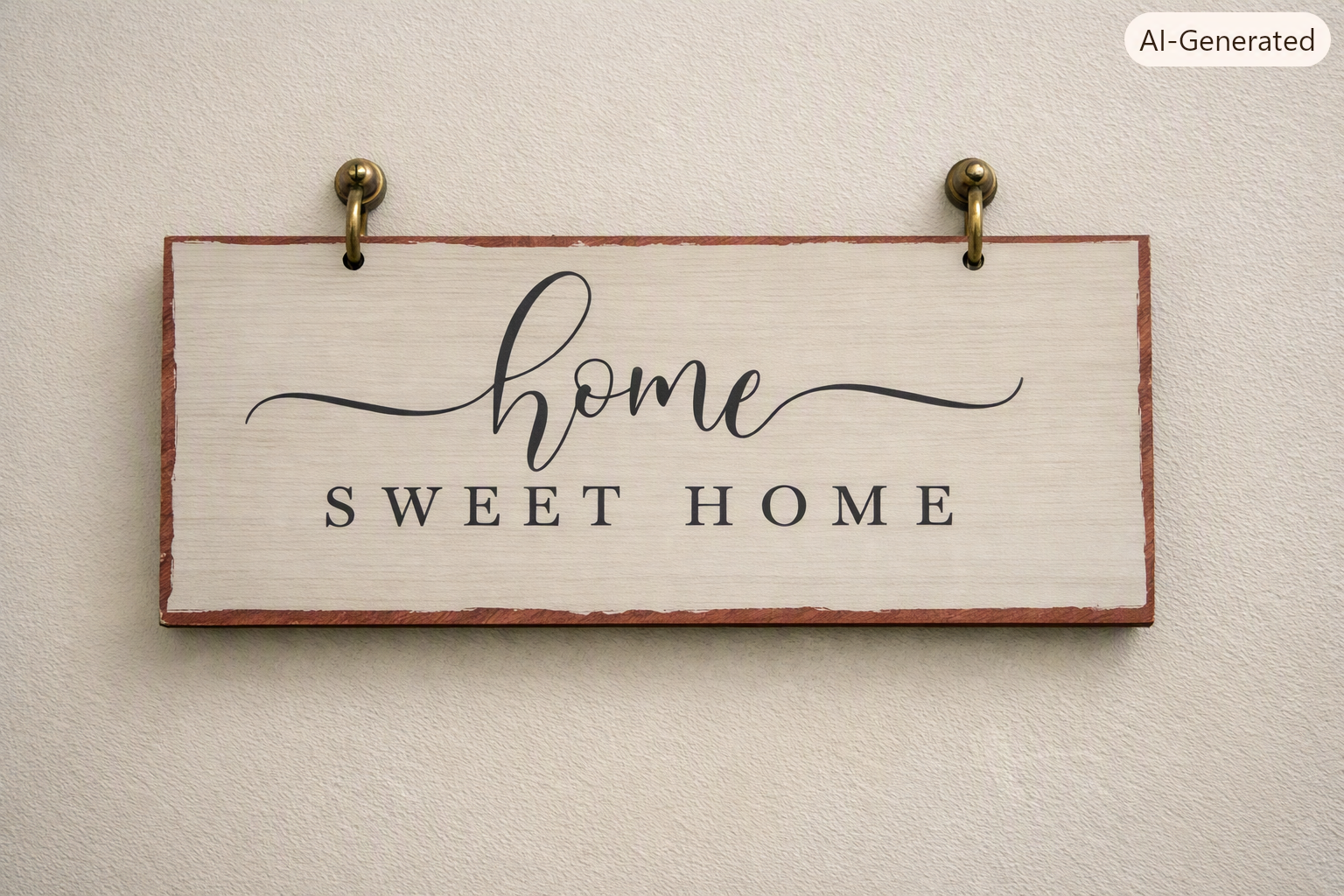 HOME Sweet Home Wooden Key Holder White and Black