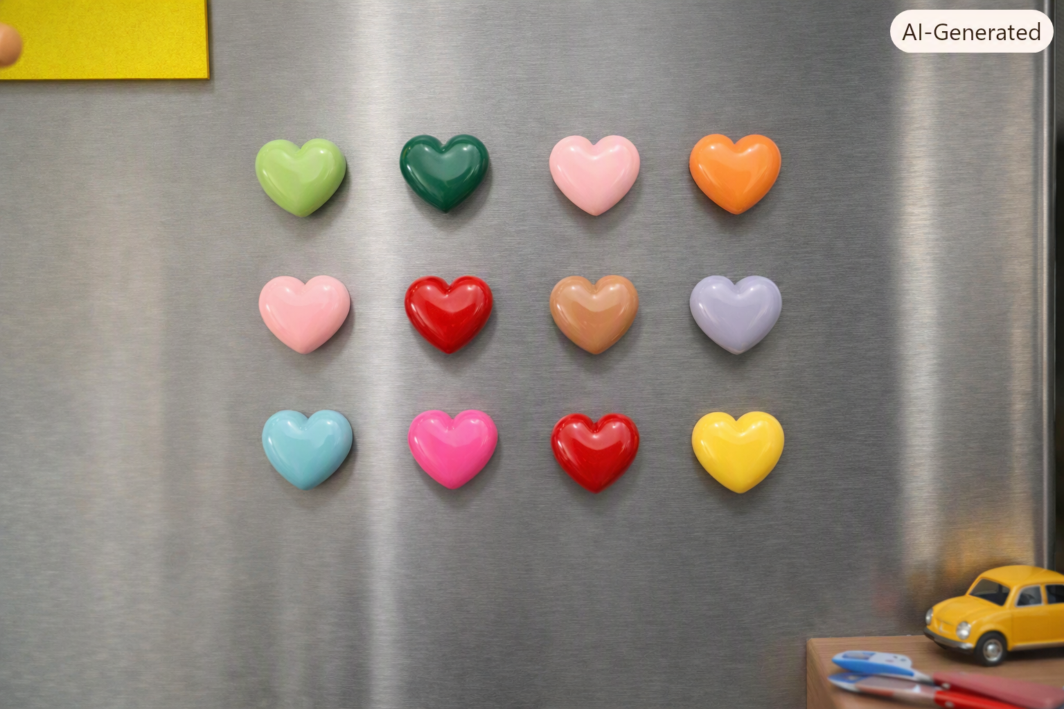 Heart-Shaped Refrigerator Magnets