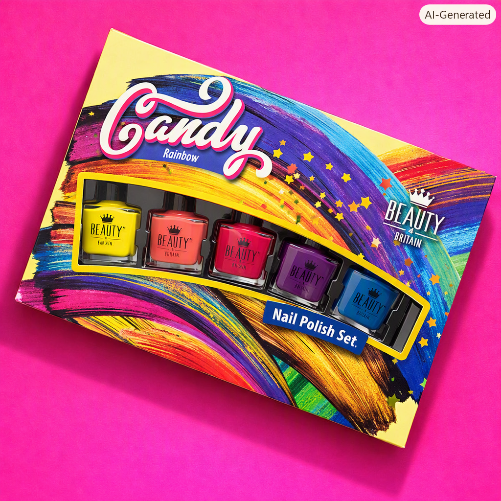 Nail Polish Set – 6 Bright Glossy Colours (Gift Box)