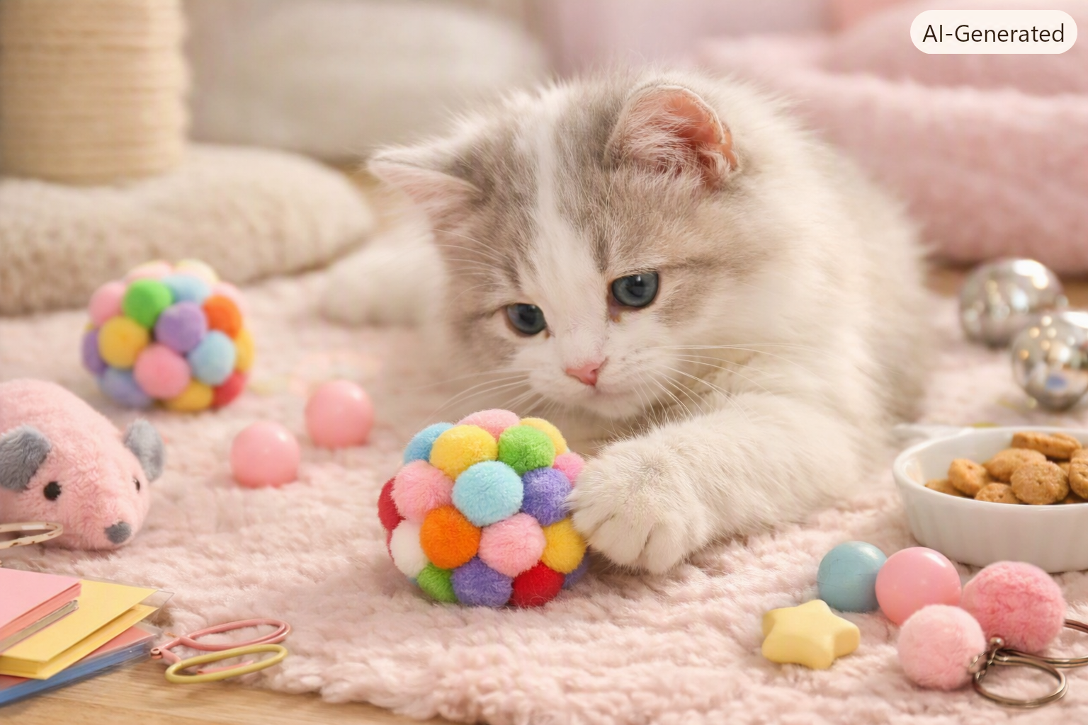 Elastic Bell Cat Ball Toy – 2pcs Trumpet