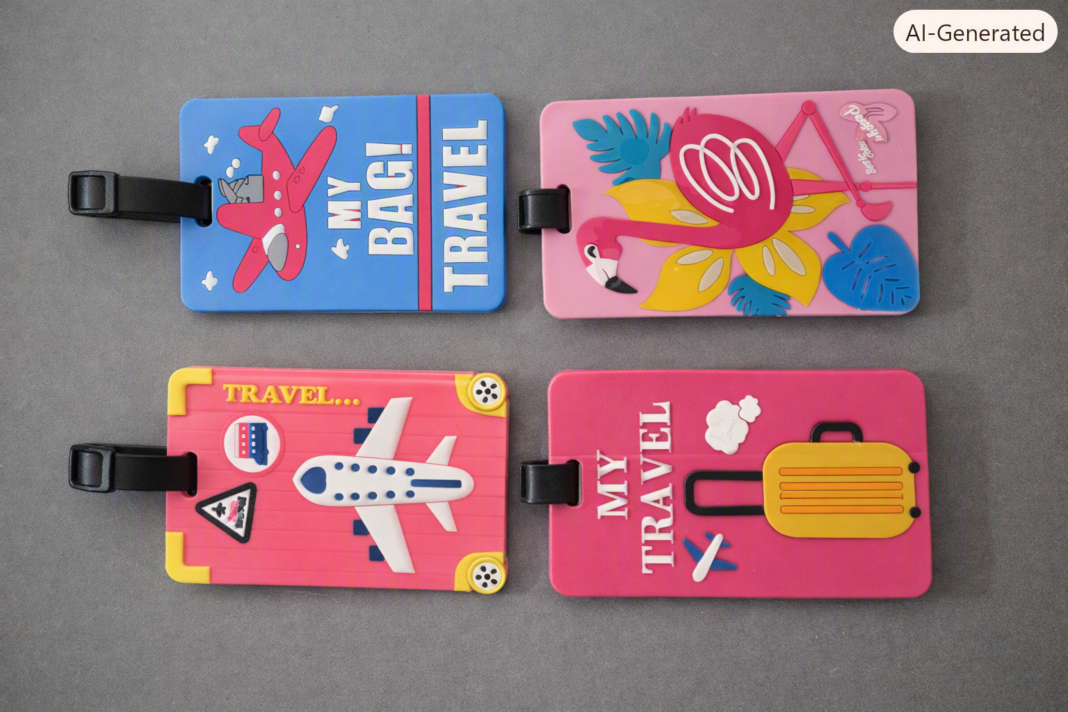 Flamingo Aircraft Luggage Tag Set – 4pcs