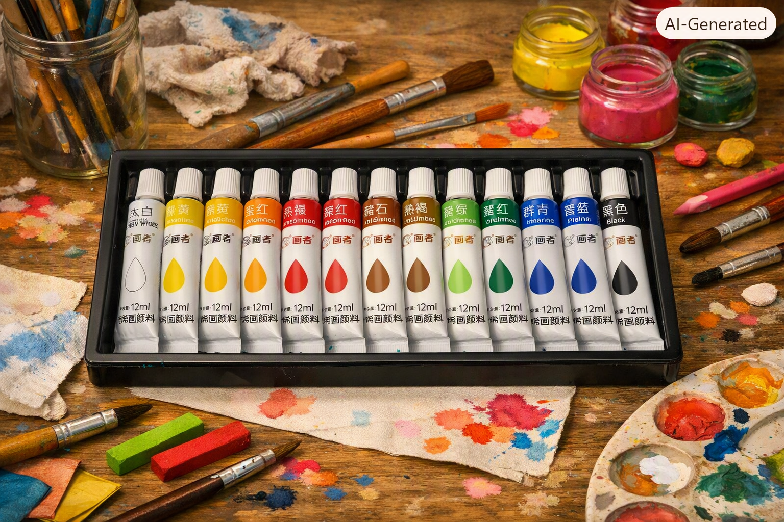 Acrylic Paint Set – 12 colours