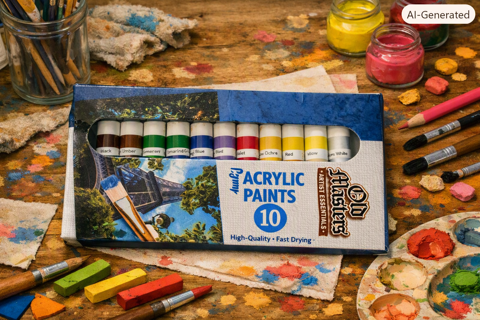 SUL Acrylic Paint Set – 10 Colours (1 pack)
