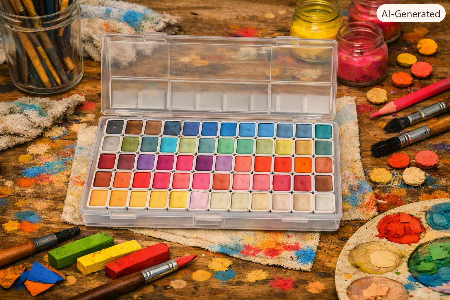 60-Colour Pearl Watercolours Pigment Set