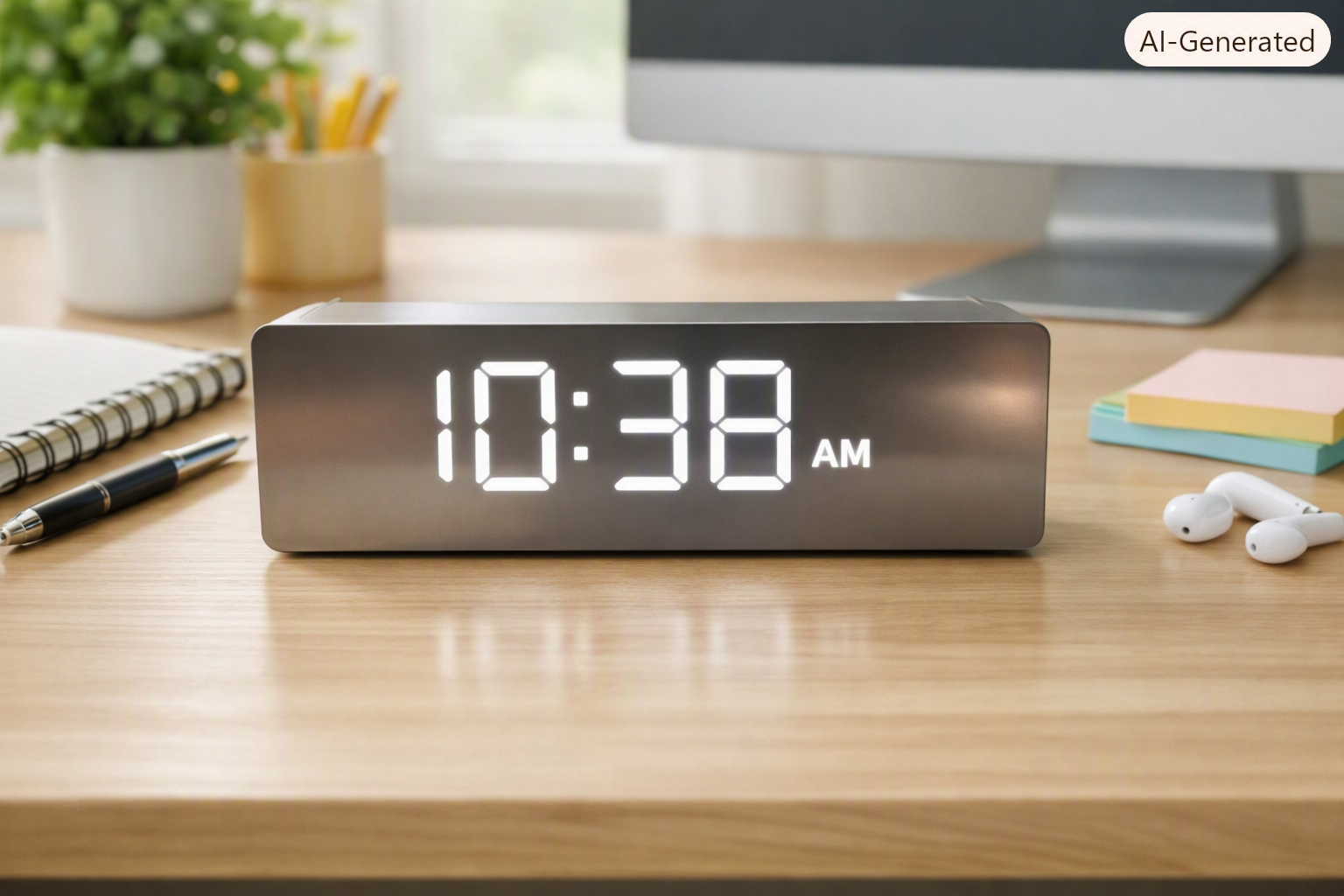 LED Digital Alarm Clock – White