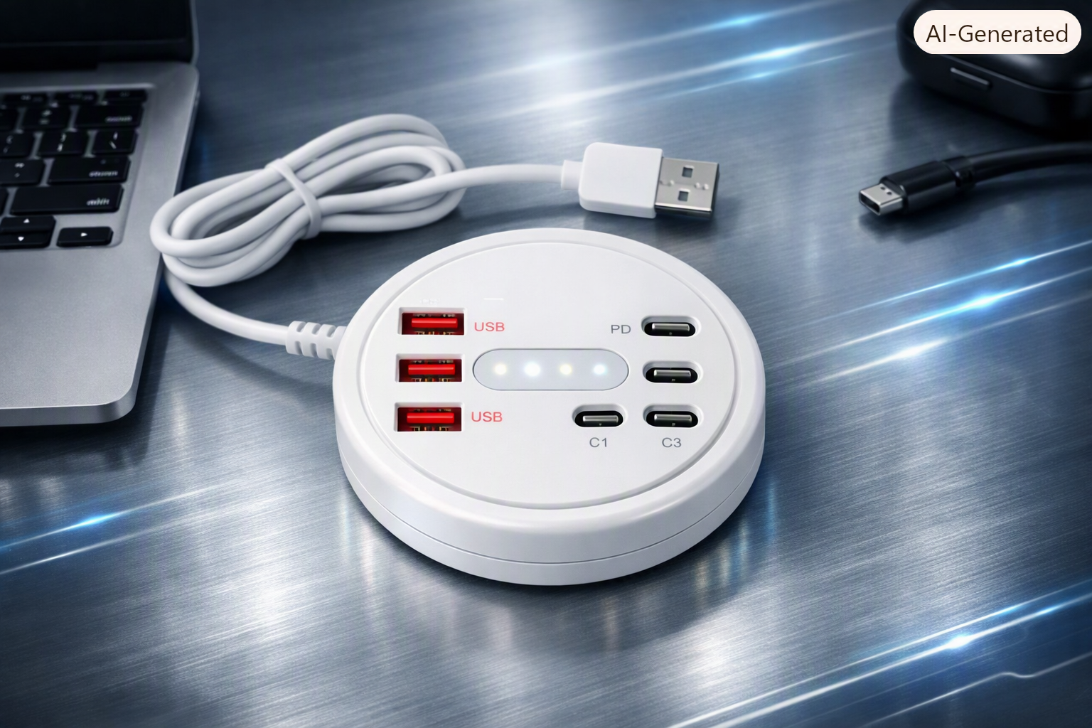 66W USB-C Charging Hub  8 Port