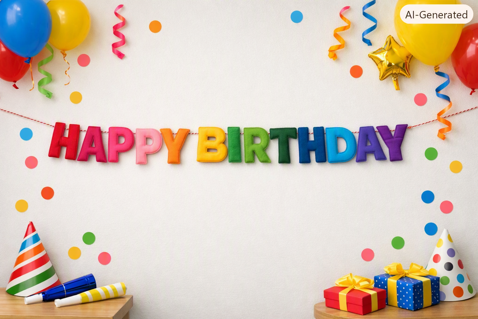 3D Happy Birthday Banner Set – Polychrome 2.5m