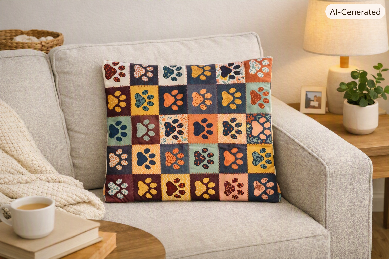 Pet-Themed Pillow Cover – 40×40cm
