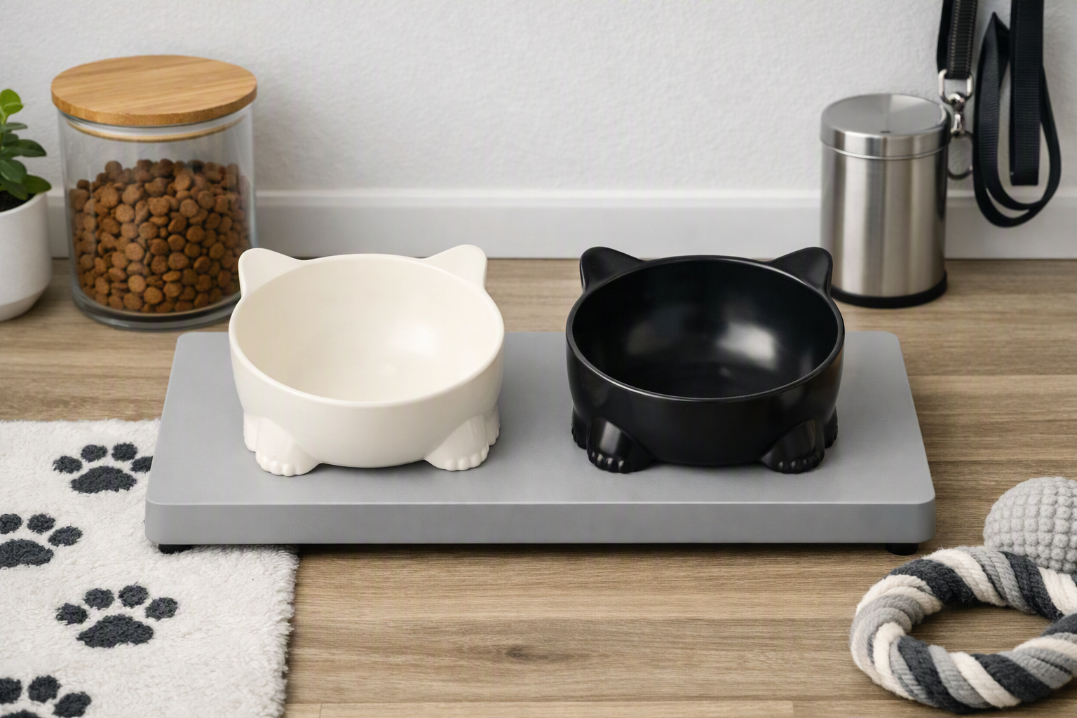 Elevated Tilted Cat Bowl set.