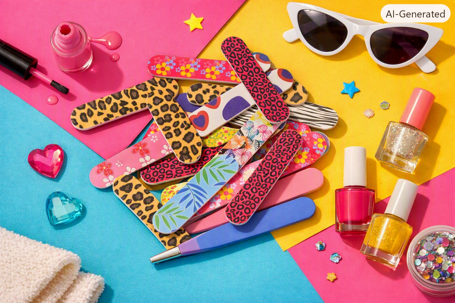 Coloured Nail File Set – 25pcs