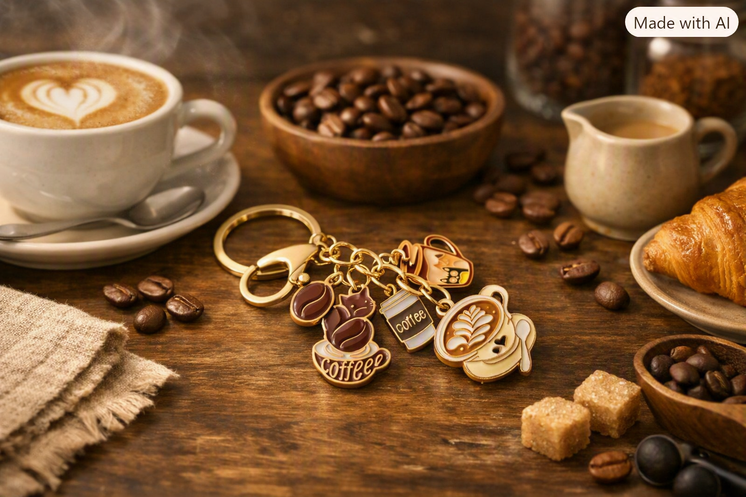 Coffee Keyring Charm Set