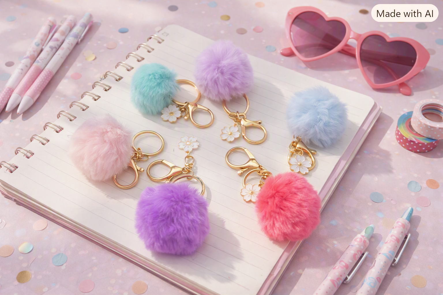 Small Faux Fur Keychain