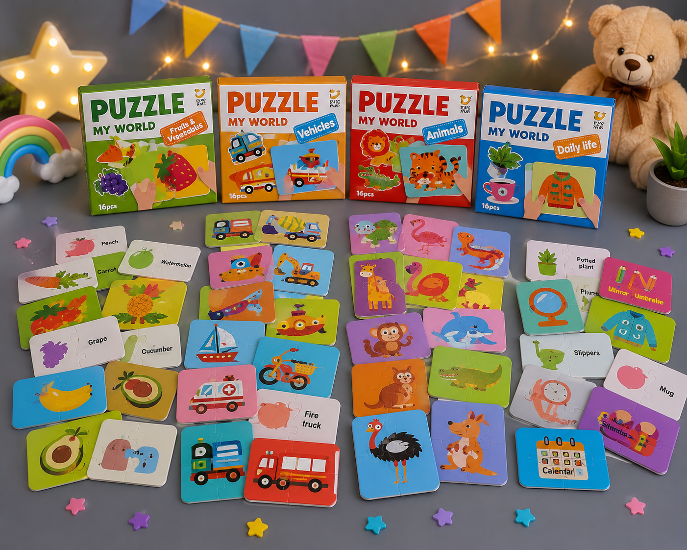 Educational Jigsaw Puzzle Cards