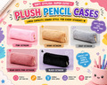 Plush pencil cases in 4 Designs: Pink Octagon, Khaki Octagon, Gray Octagon, Bean Paste Pink Octagon and Black Octagon