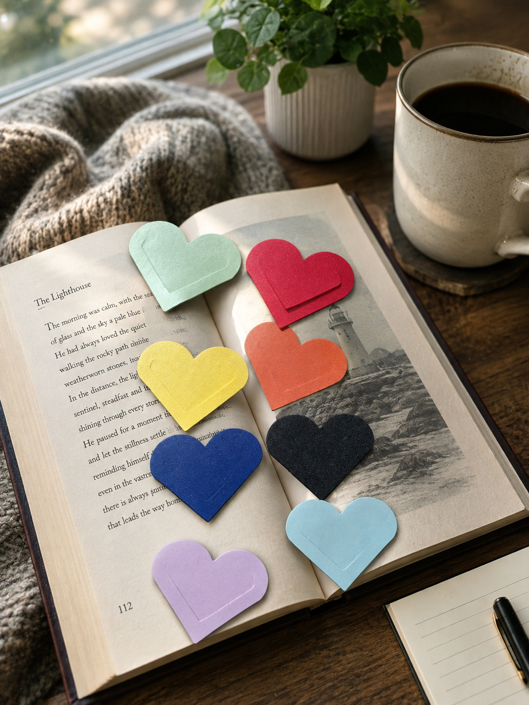 Heart-Shaped Faux Leather Bookmark