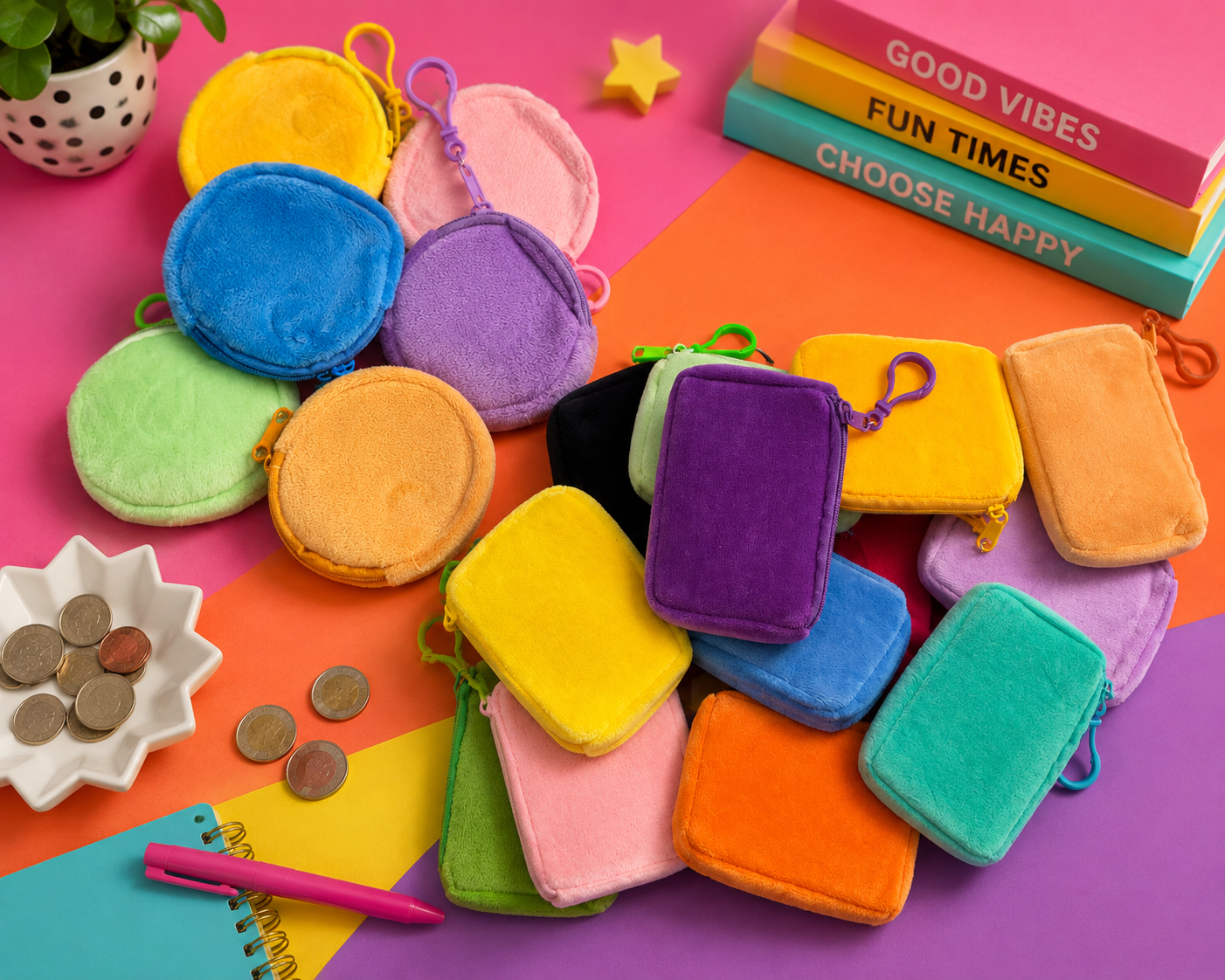 Plush Coin Purse and Keychain Set – 1pc. Random pick