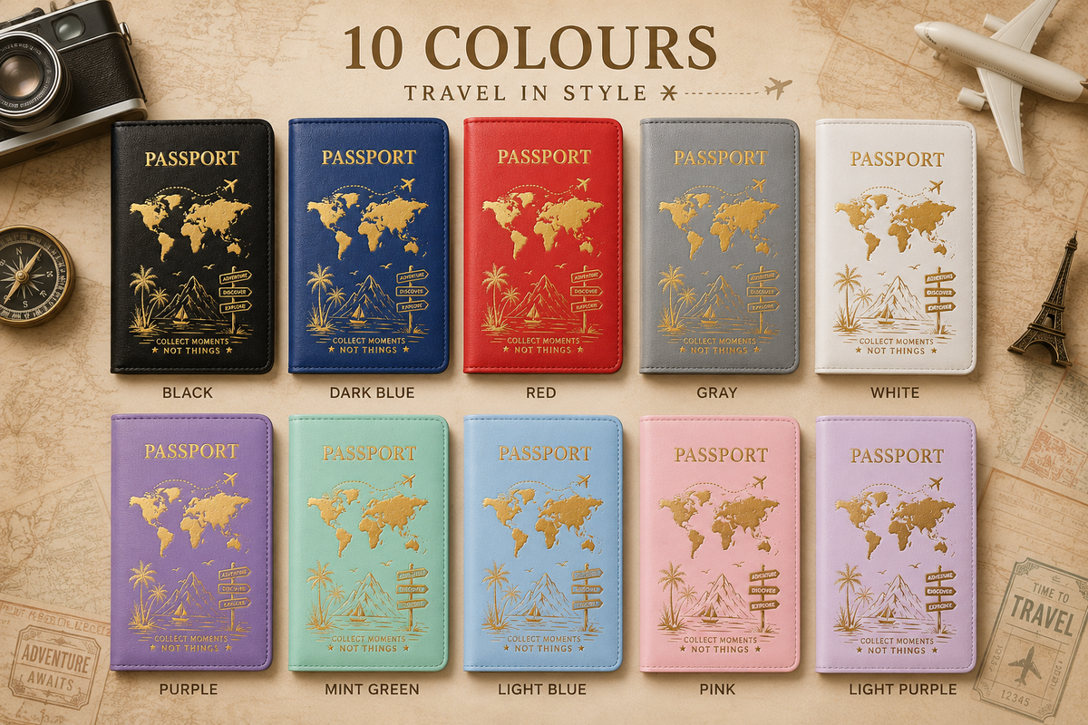 Gold Embossed Passport Holder