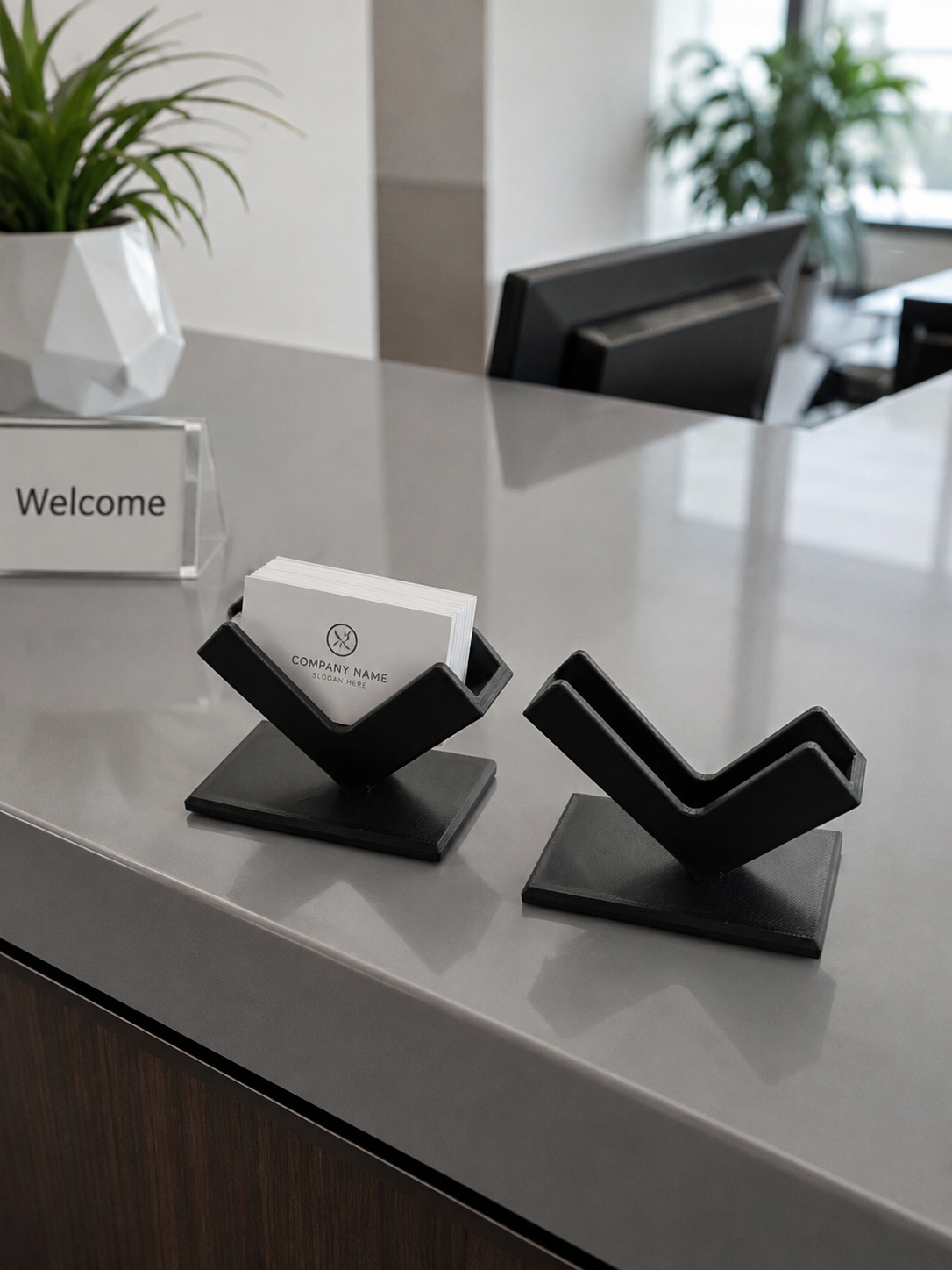 Industrial Style Business Card Holder – Black