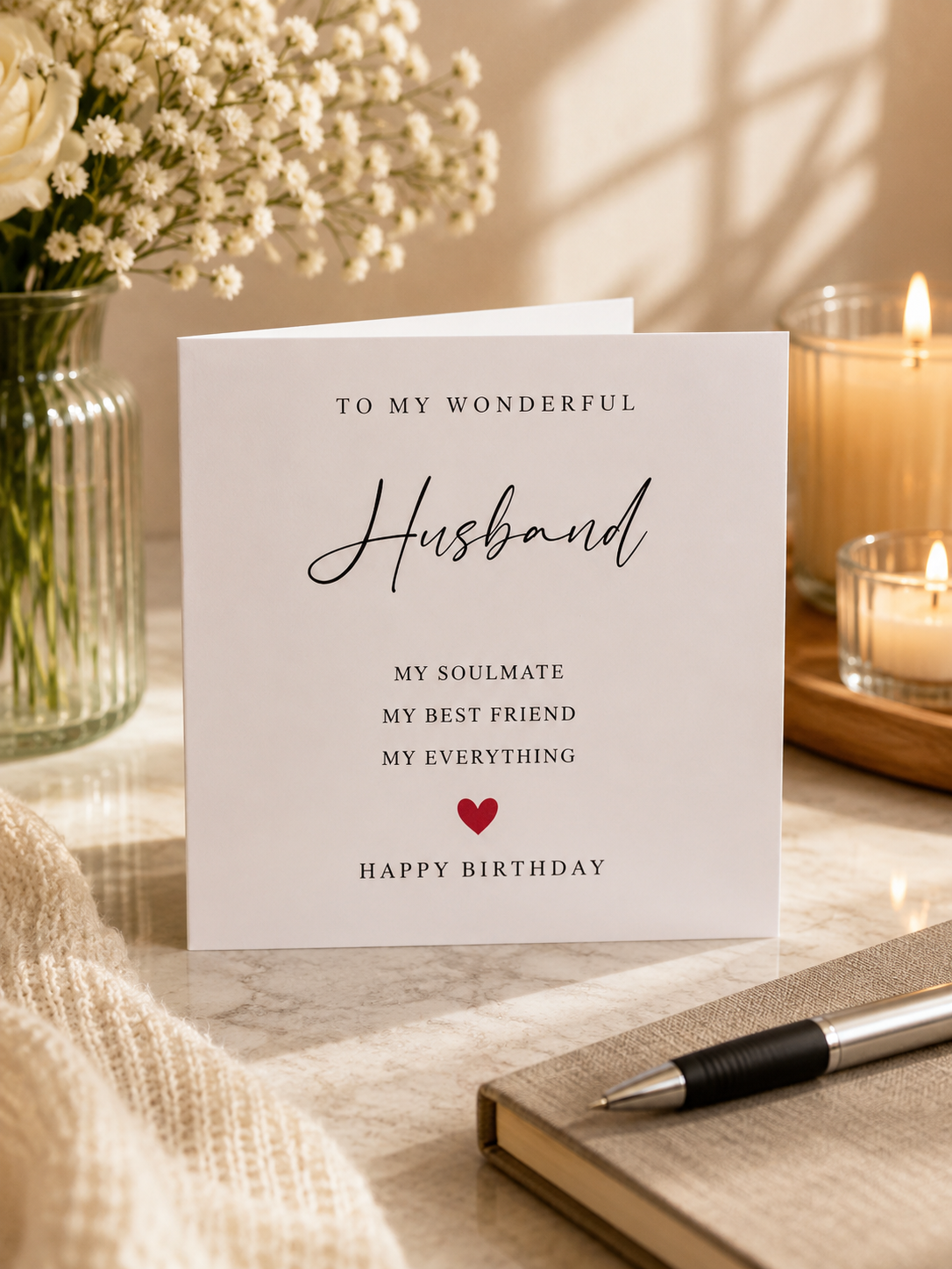 To My Wonderful Husband Happy Birthday Card