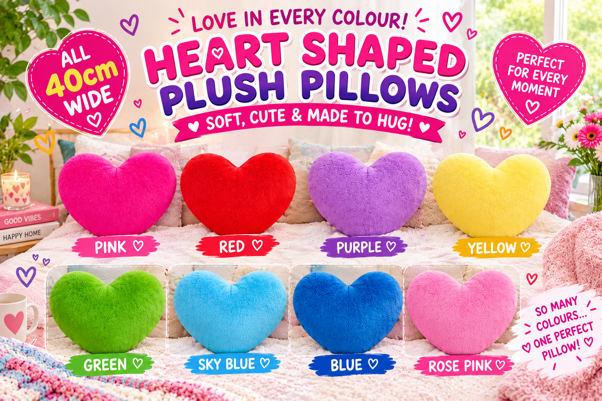 Heart Shaped Plush Pillow. 40cms