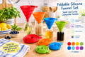 Foldable Silicone Funnel Set - large 10cm and small 7cm sizes shown