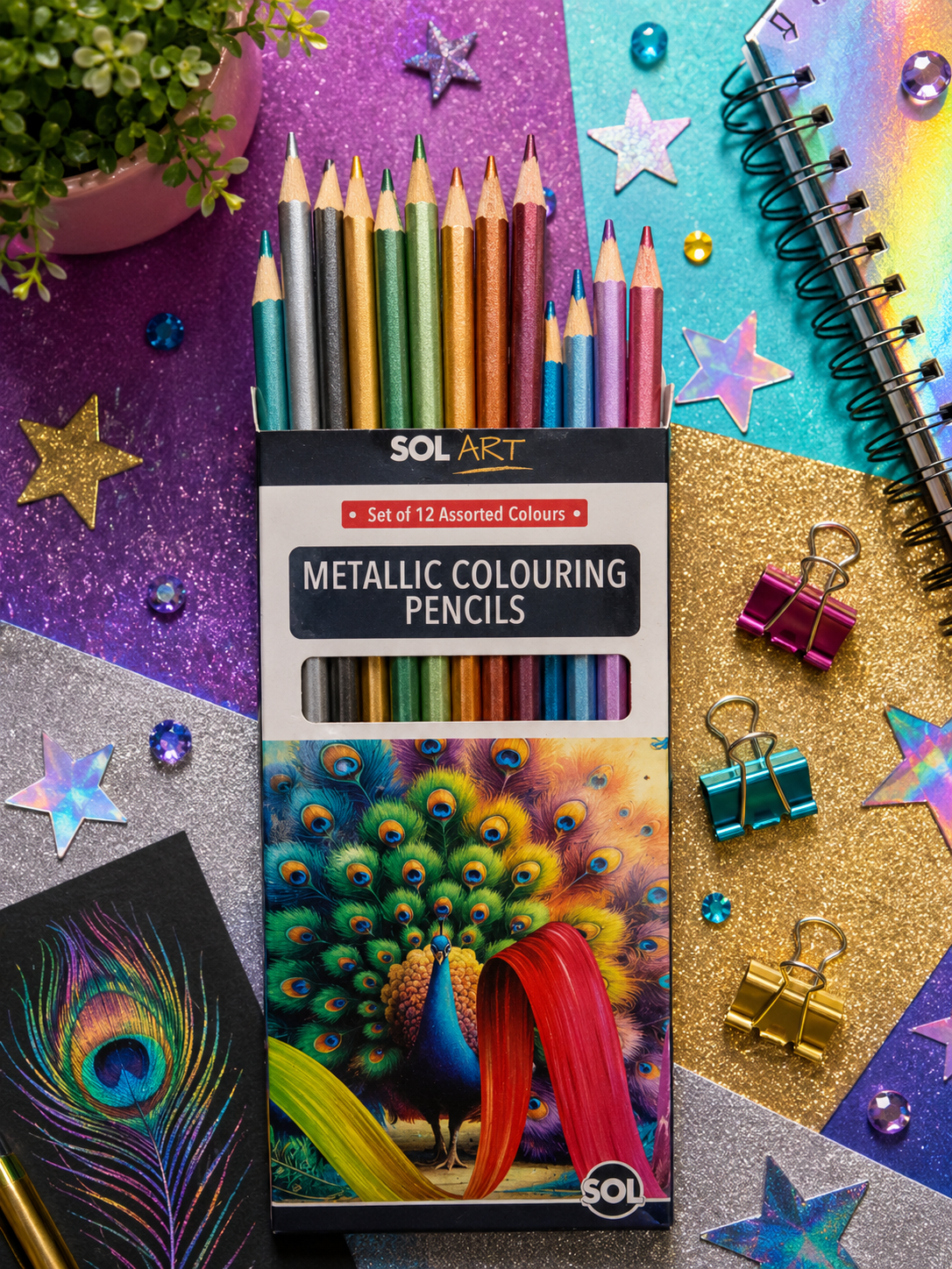 Metallic Colouring Pencils – 12 Pack