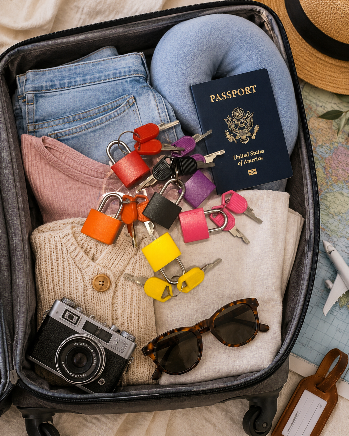 Metal Luggage Lock with 2 Keys