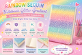 Rainbow sequin notebook glitter gradient hardcover journal diary for students and girls