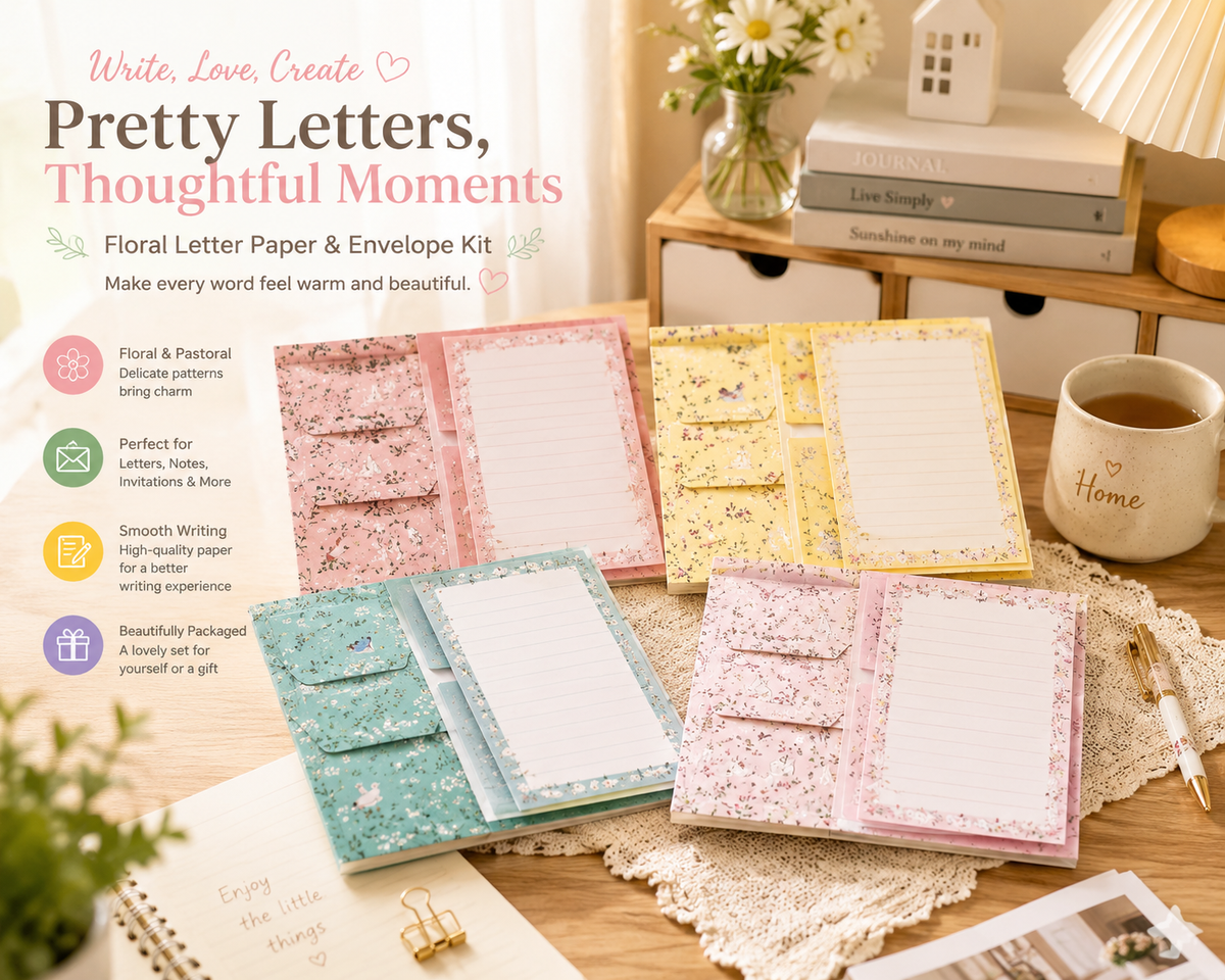 Fresh Floral Letter Paper And Envelope Kit