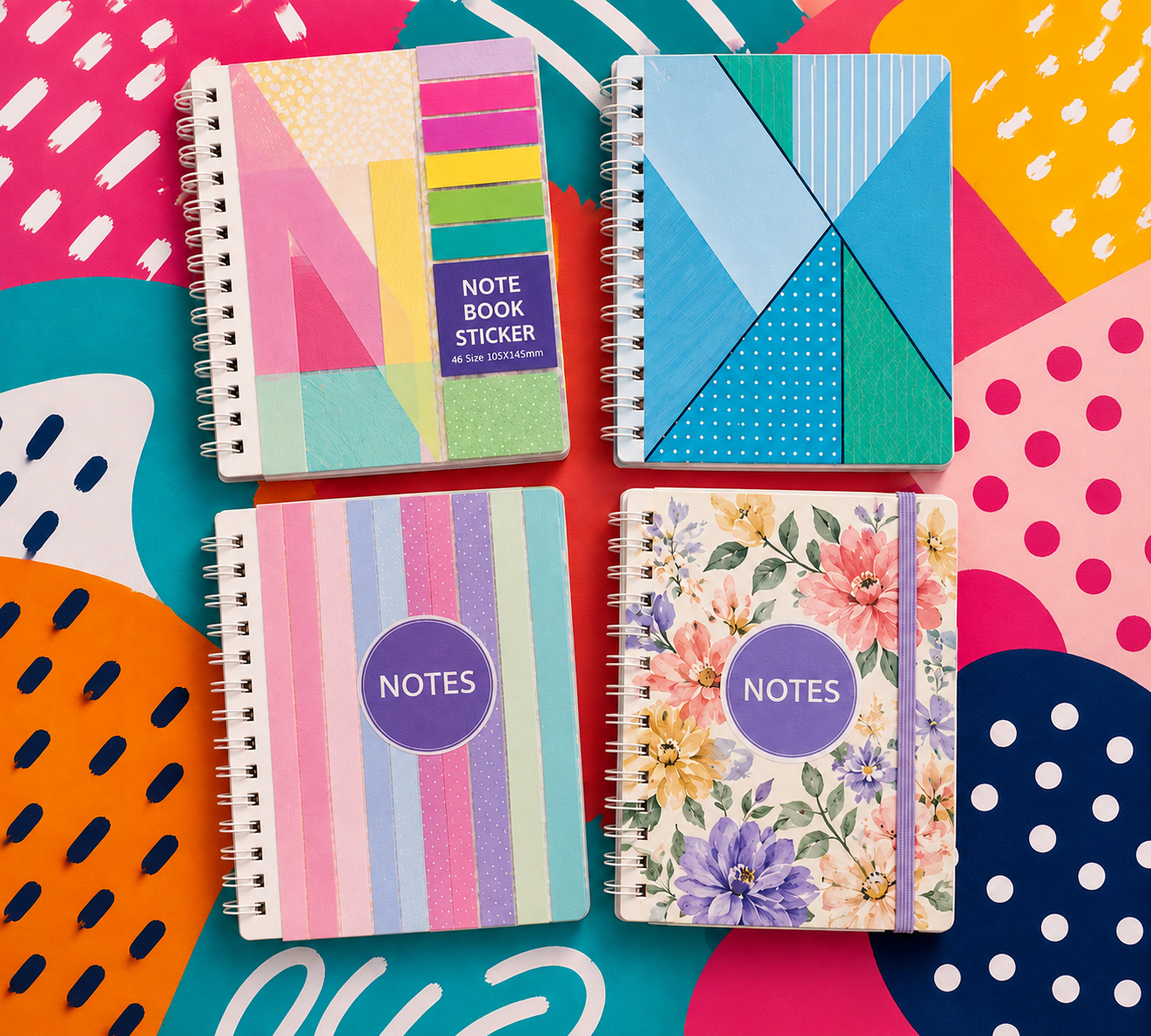 A6 Spiral Notebook with Sticky Tabs – Random Pick