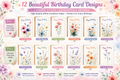 Beautiful Floral Birthday Greeting Cards & Envelopes