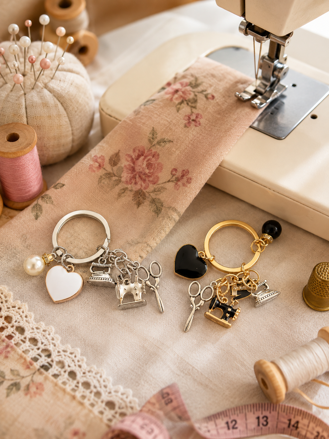 Sewing Machine Tailor Keychain – Black