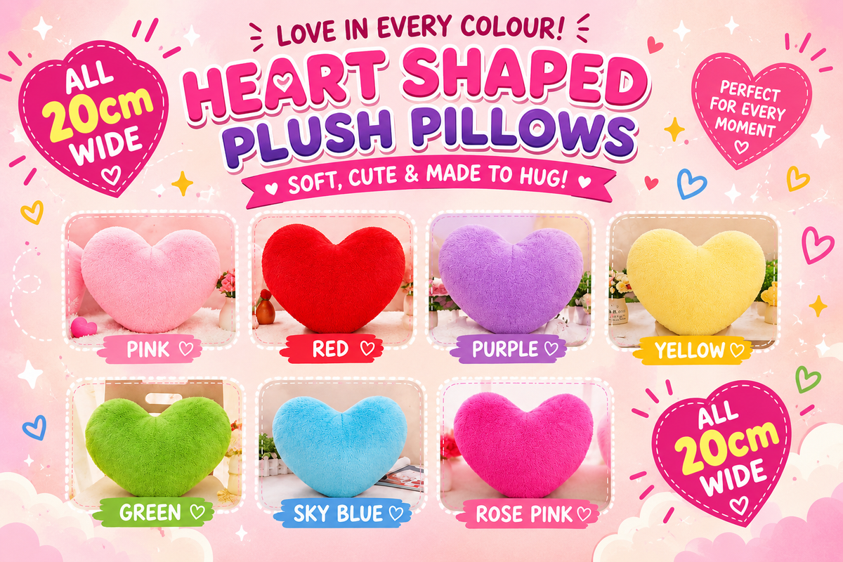 Heart Shaped Plush Pillow. 20cm